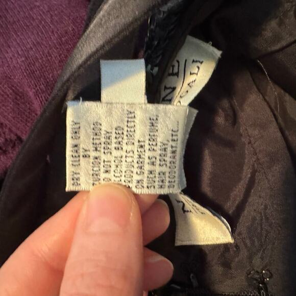 Vtg Niteline Womens Sequin Babydoll Mini Dress 6 Black Bow Formal Cocktail LBD - Picture 8 of 8